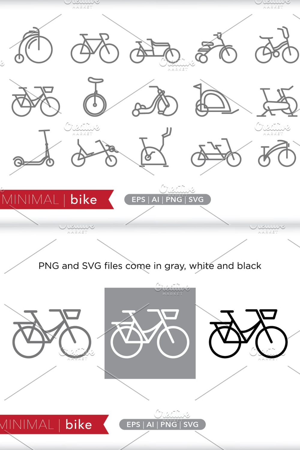 Minimal Bike Icons - Pinterest.