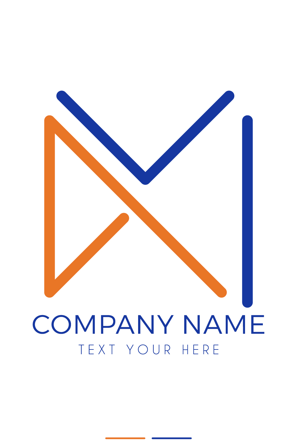 KM Company Group Linked Letter Logo Design pinterest image.