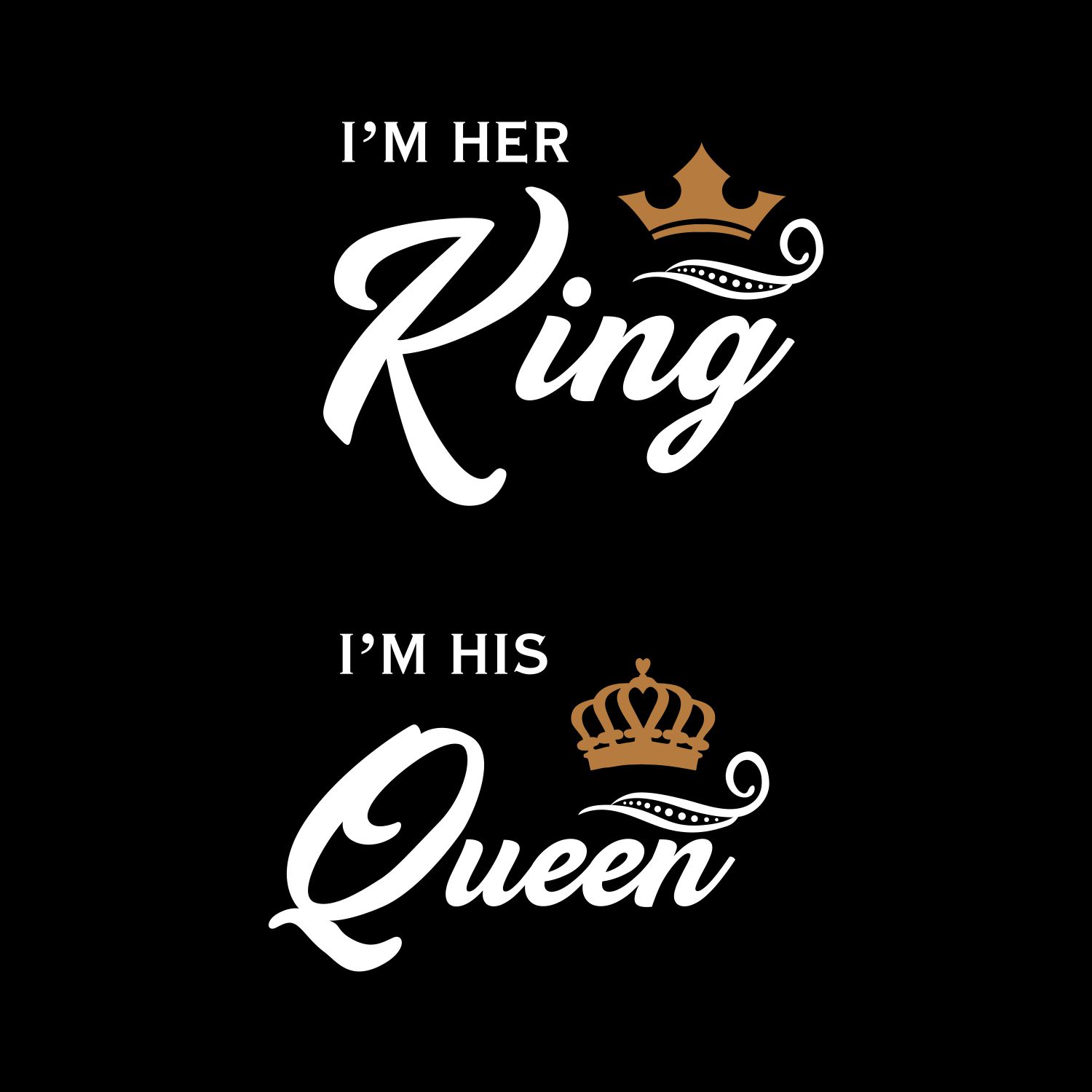 King and Queen T-Shirt Design with Crown cover image.