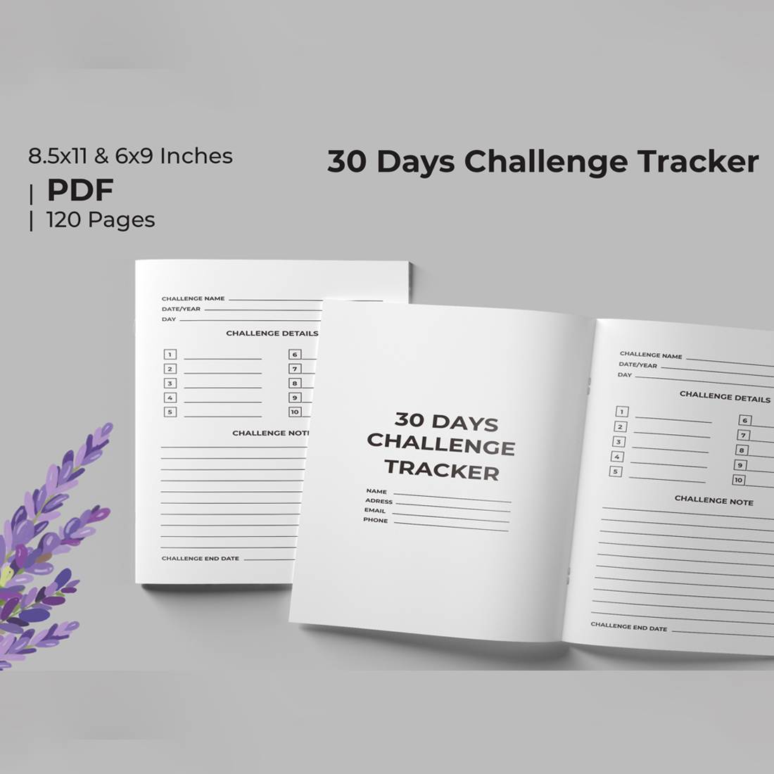 30 Days Challenge Tracker (KDP Interior) Design.