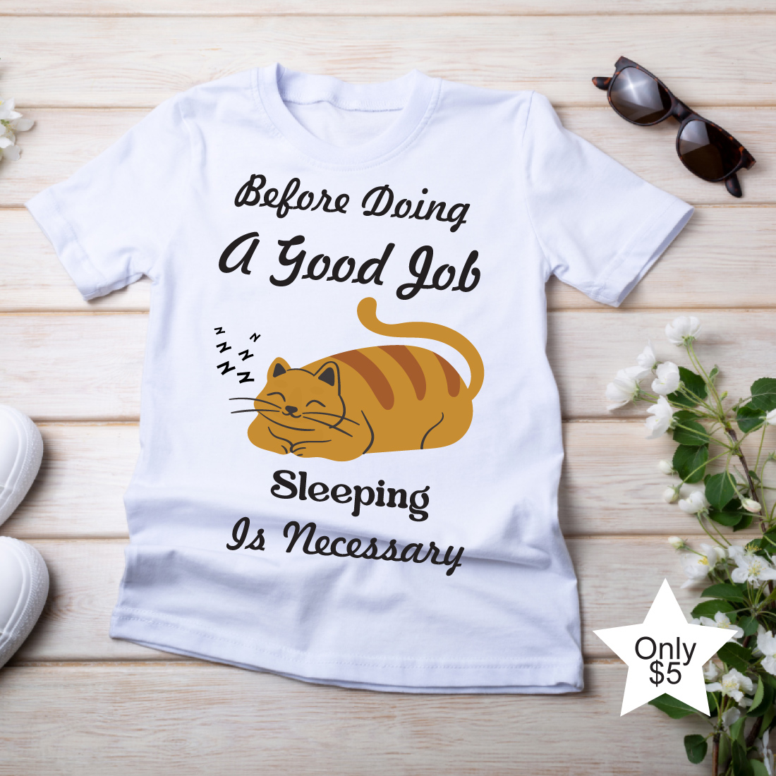 Funny Cat Cartoon Design SVG Cover.