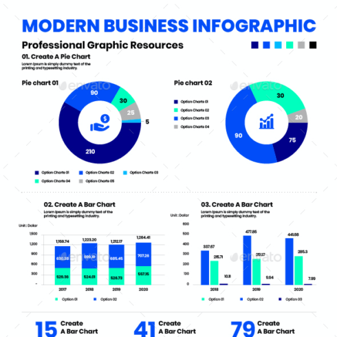 Modern business infographic main cover.