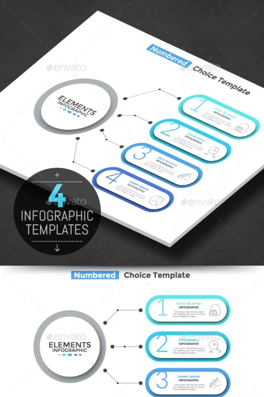 Modern Infographic Linear Choice Template Pinterest Cover.