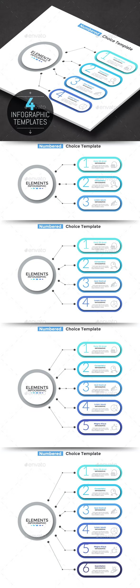 modern infographic linear choice template 816