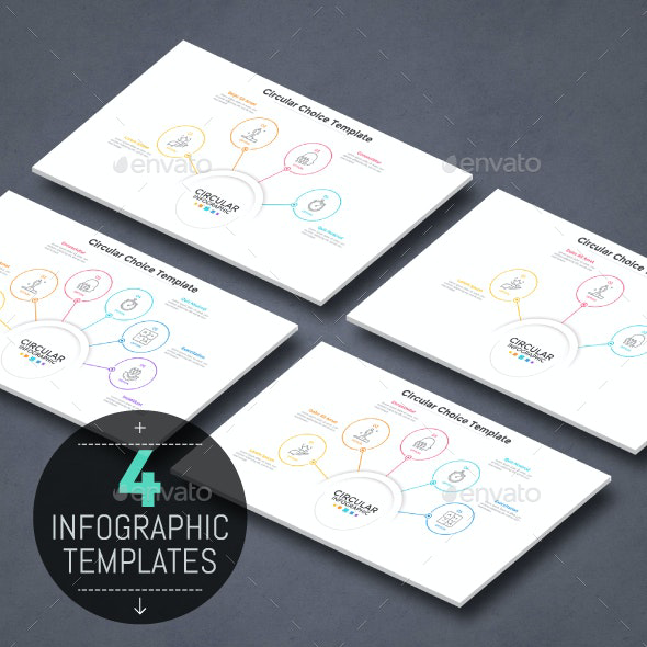 Modern infographic linear choice template main cover.