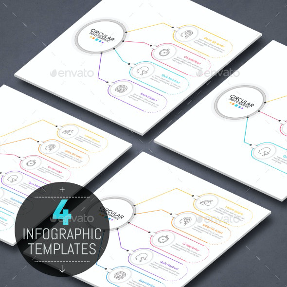 Modern infographic linear choice template main cover.