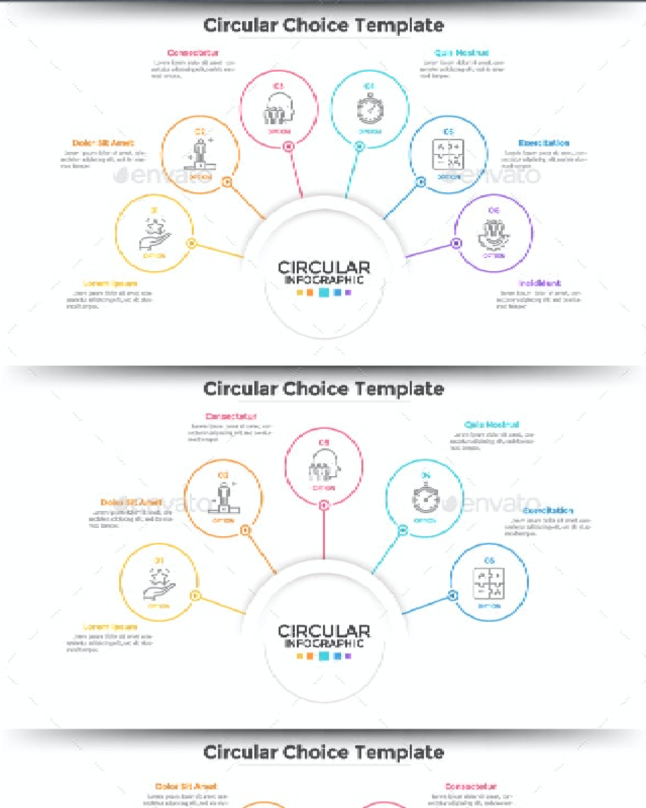 Modern infographic linear choice template pinterest image.