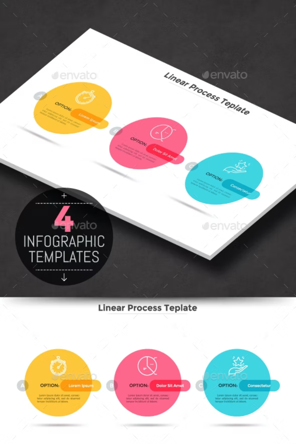 Modern Infographic Process Template Pinterest Cover.