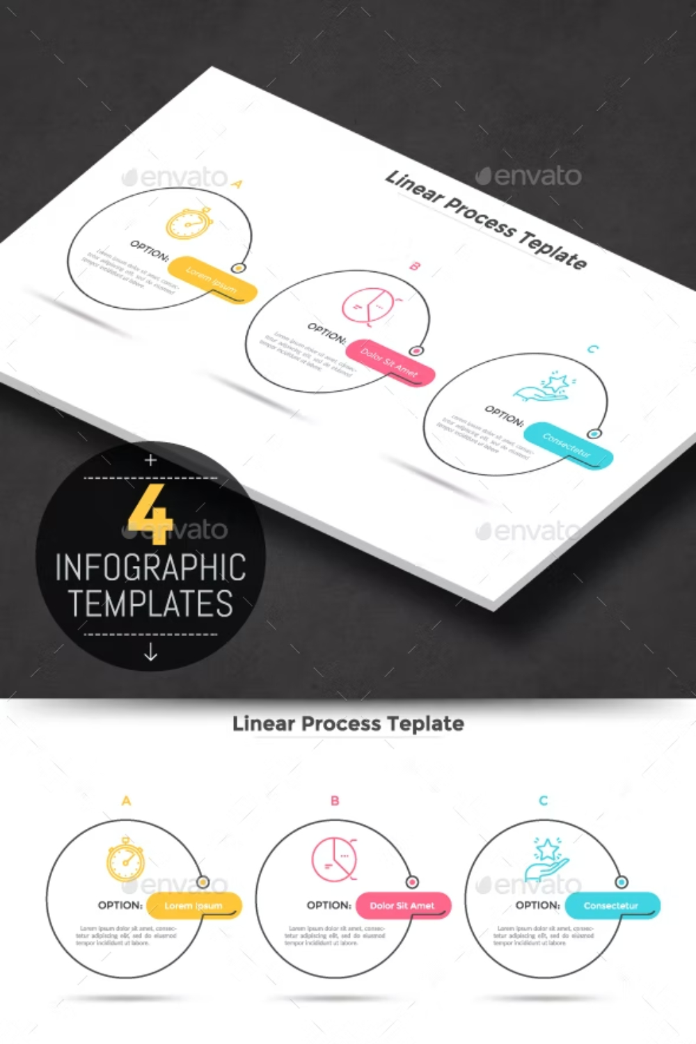 Modern Infographic Process Templates Pinterest Cover.