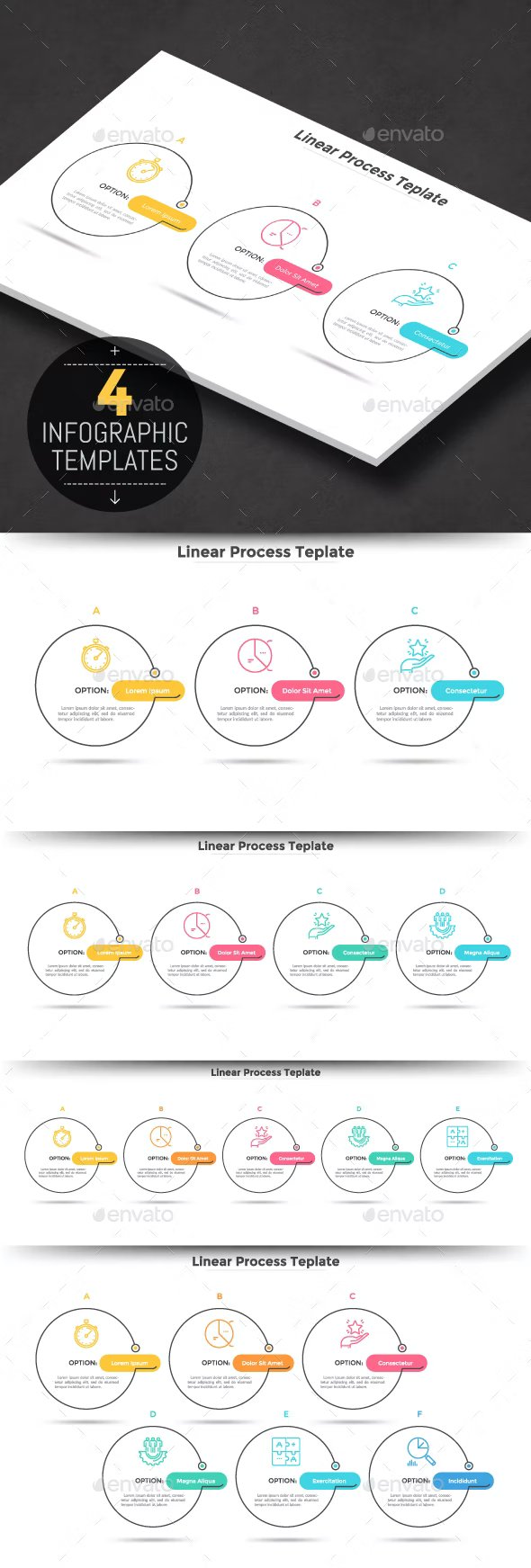 modern infographic process templates 336