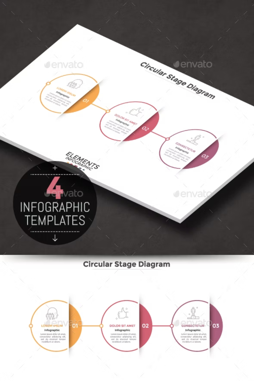 Modern Infographic Timeline Template Pinterest Cover.