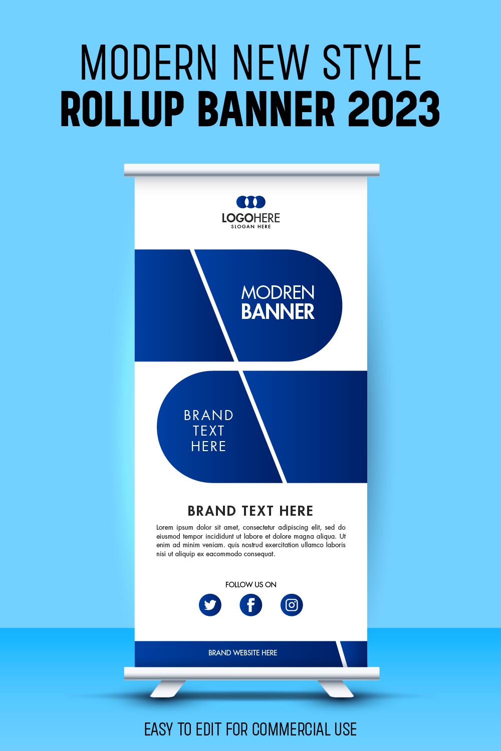 Modern New Style Rollup Banner Pinterest image.