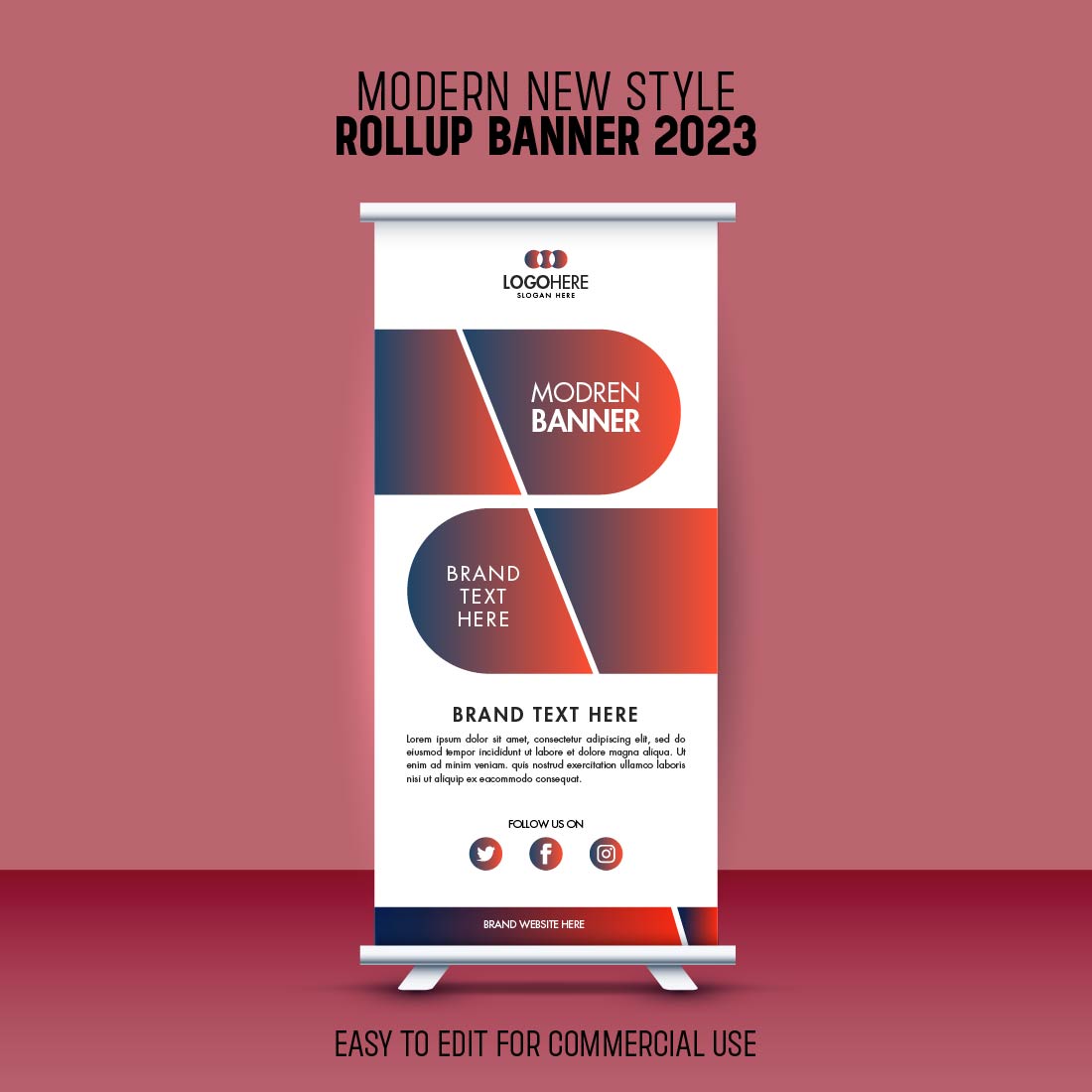 Modern New Style Rollup Banner mockup example.