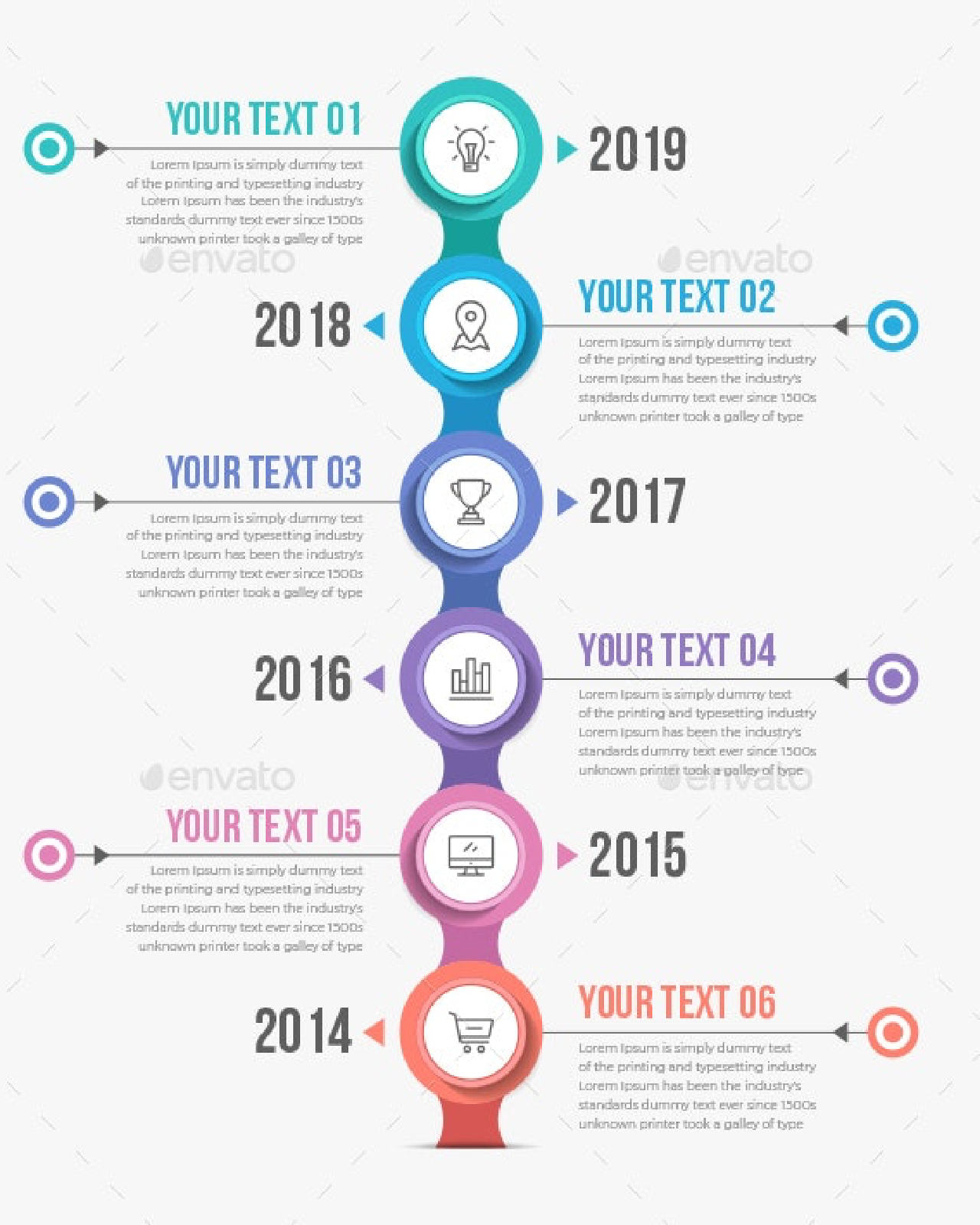 Modern timeline infographics pinterest image.