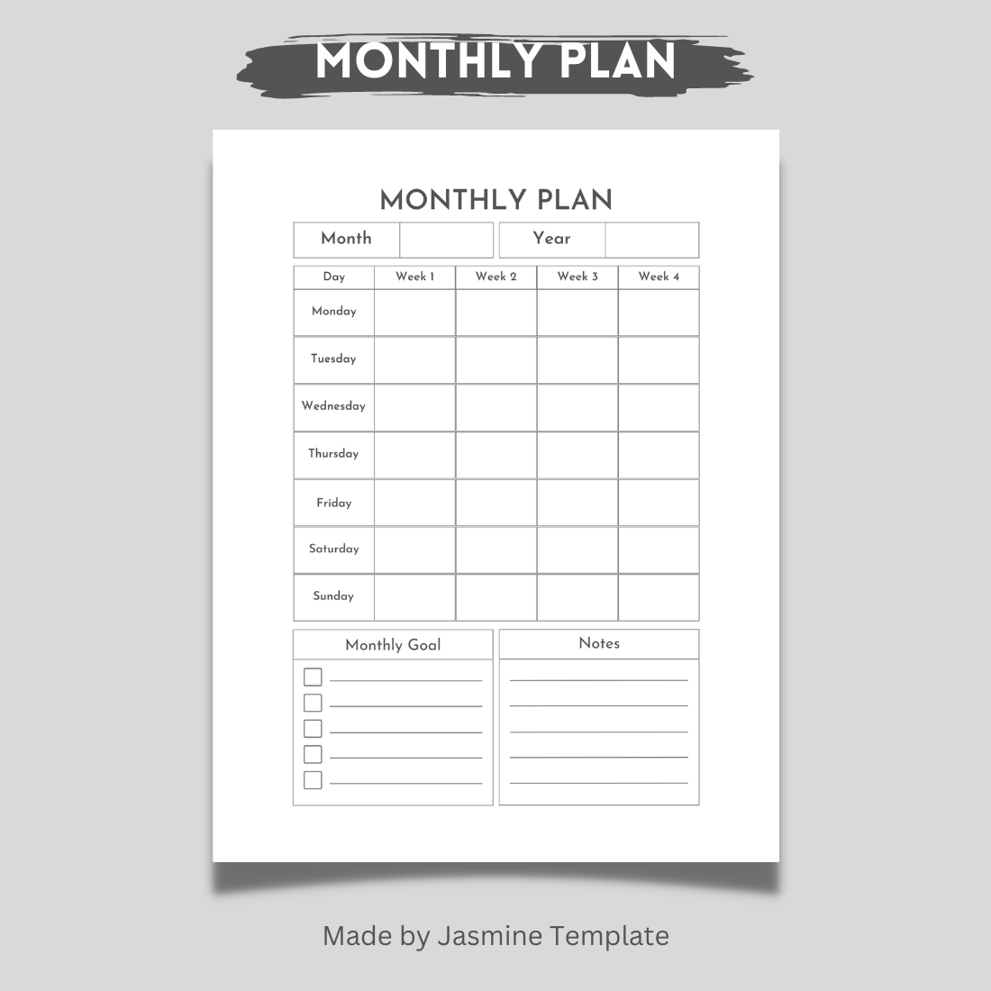 Your monthly plan.