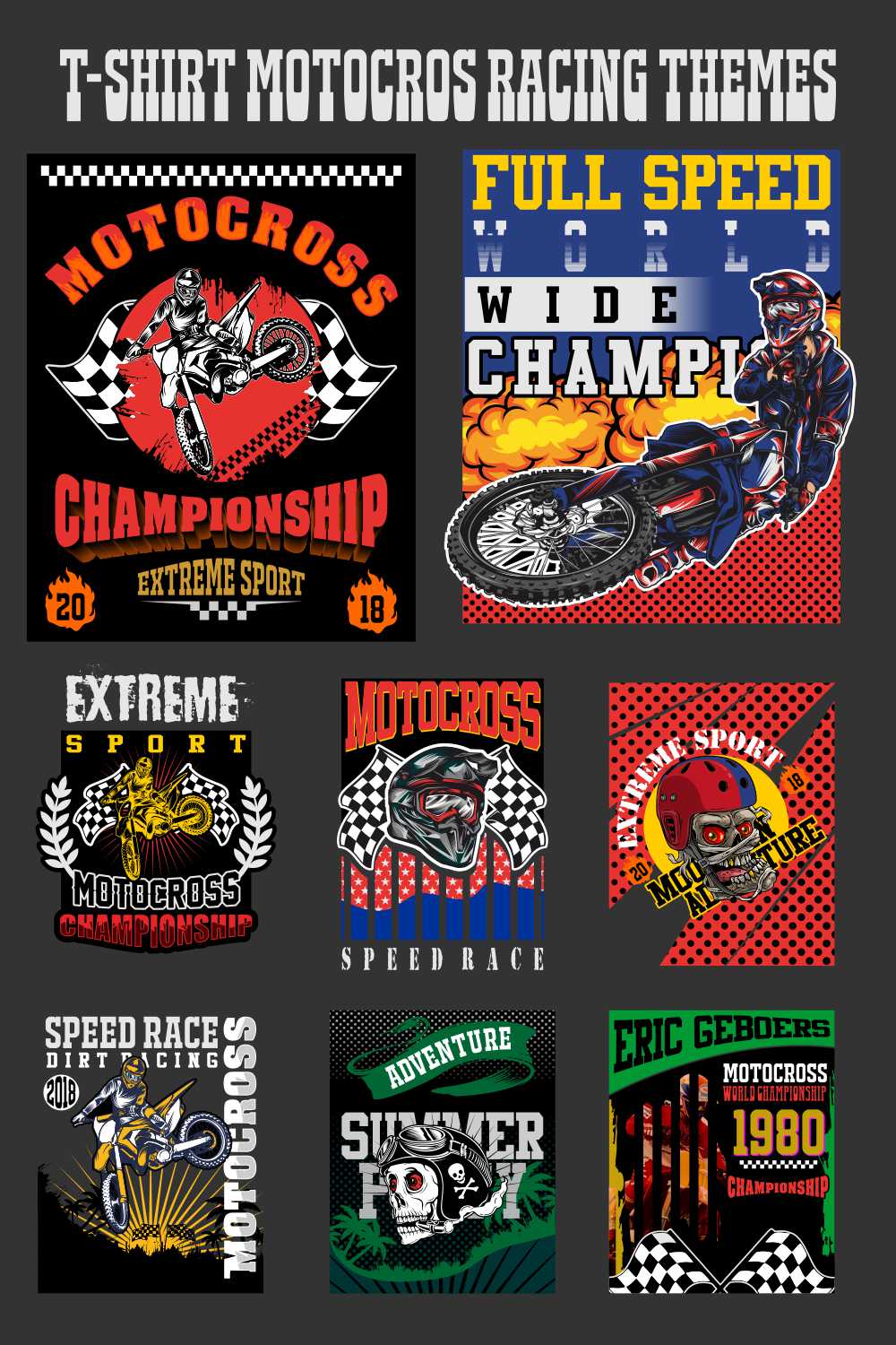 T-Shirt Motocross Design , Racing Themes Bundle pinterest preview image.