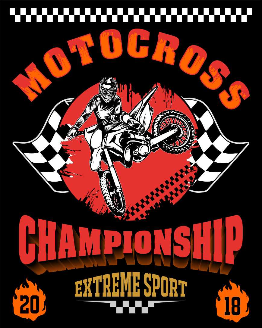 Moto Cross print ready vector t shirt design - Buy t-shirt designs