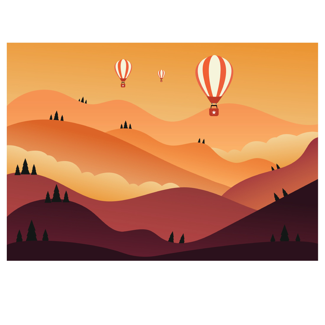 mountain illustration with hot air balloon min 25