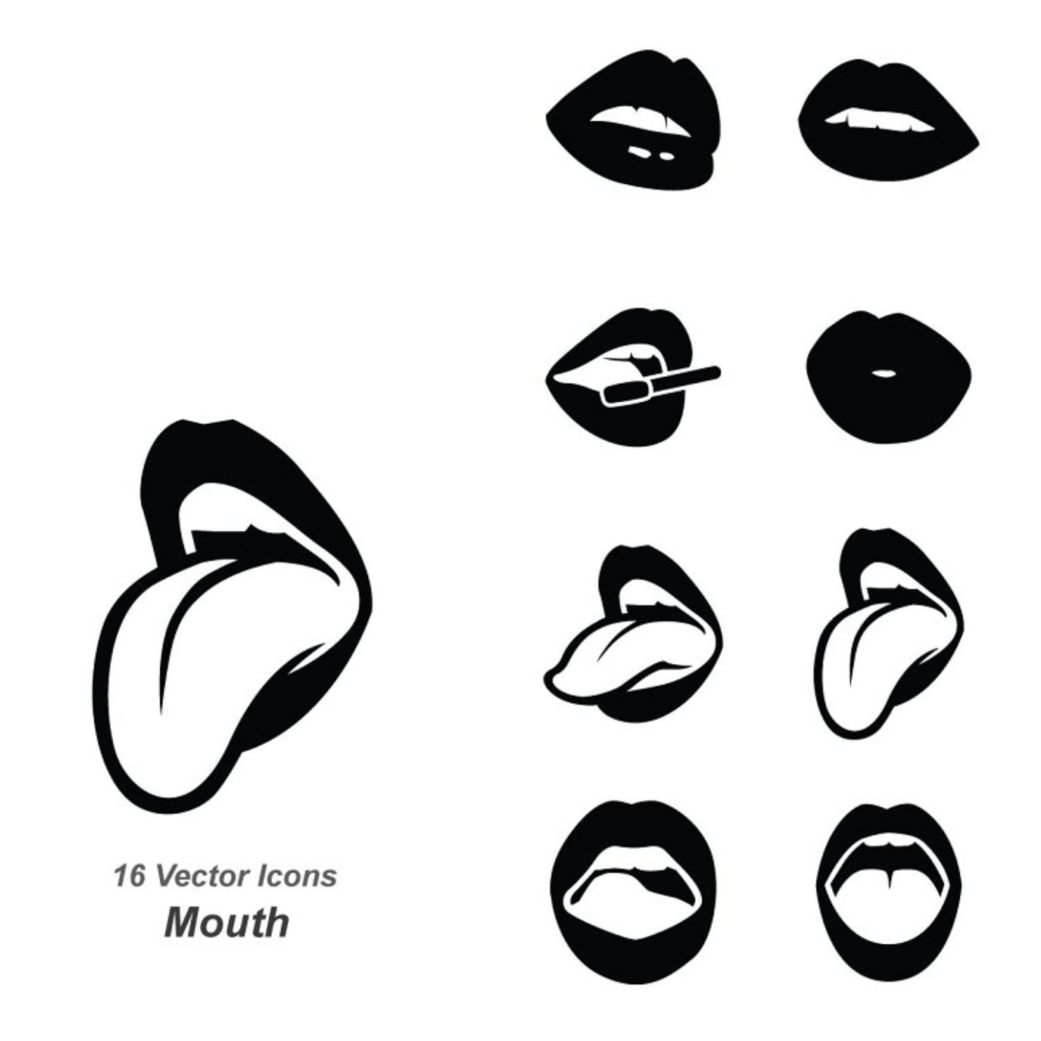 Mouth Outline Vector Icons