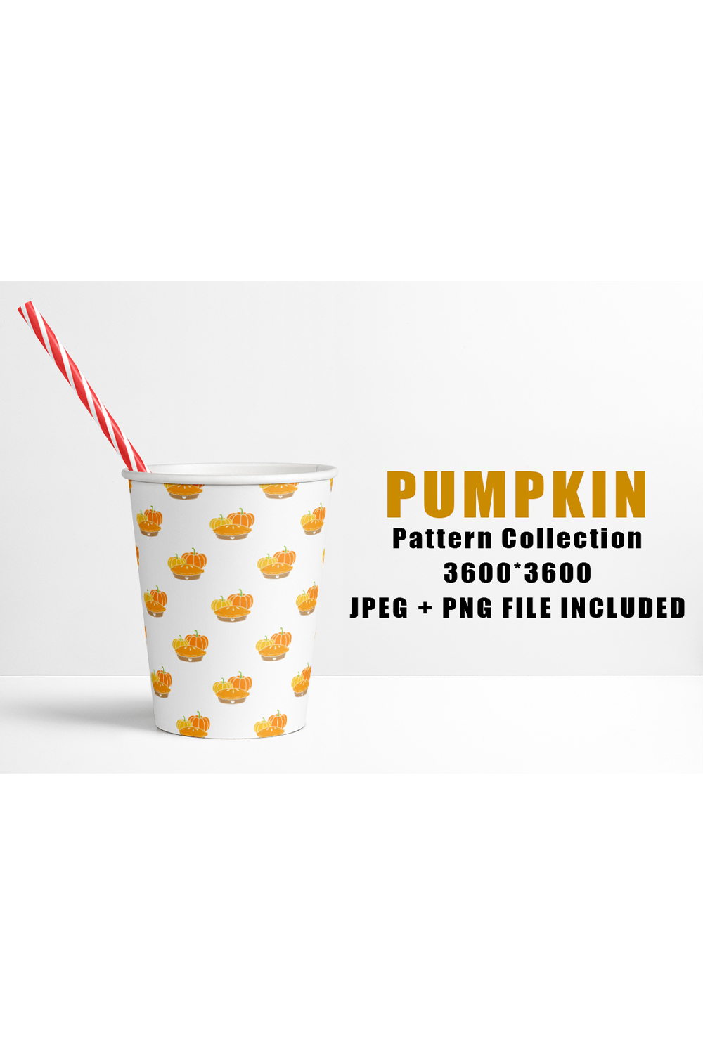 Image of a paper cup with gorgeous pumpkin patterns