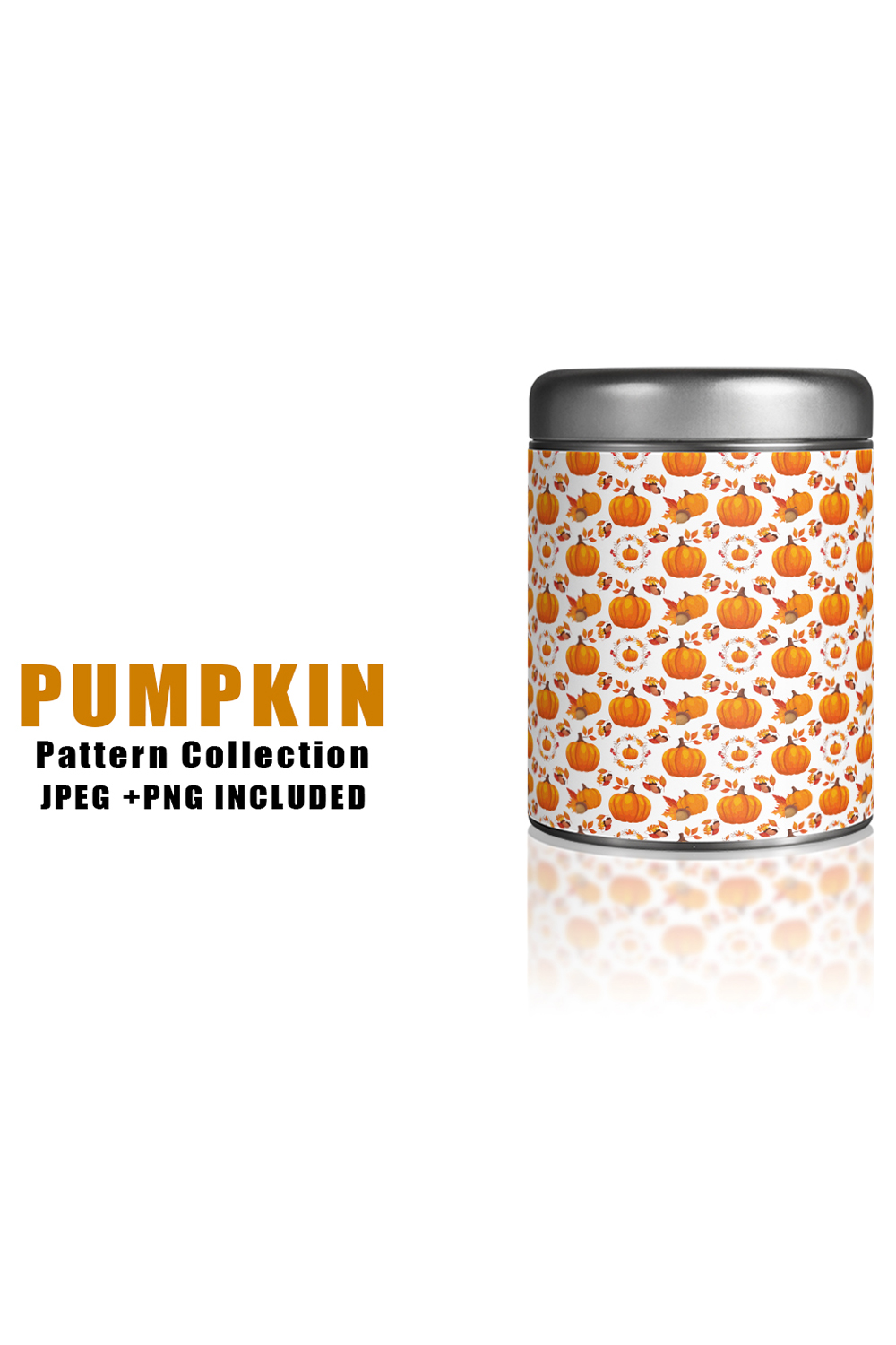 Image of jar with wonderful patterns with pumpkin