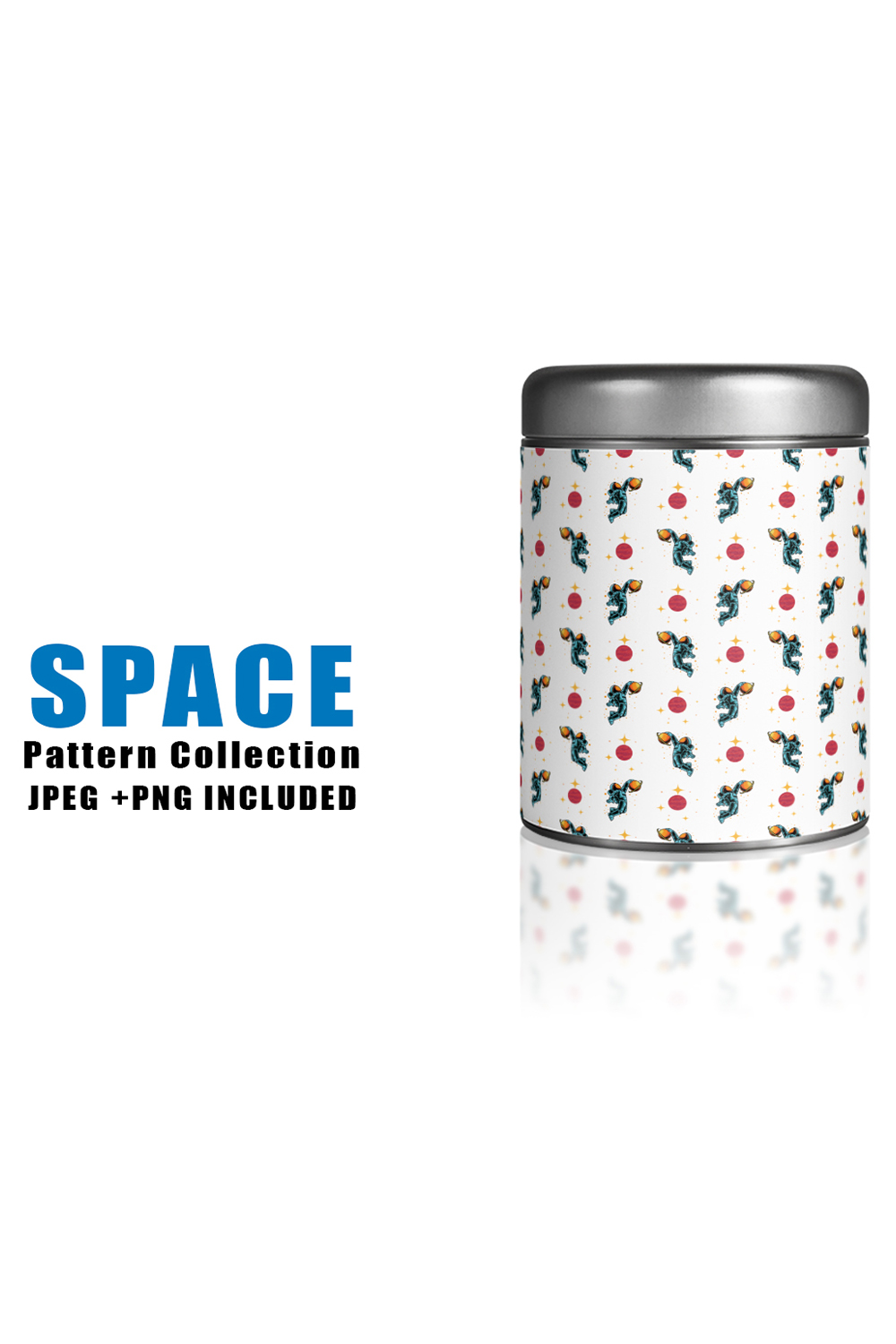 Image of a jar with wonderful patterns on the theme of space