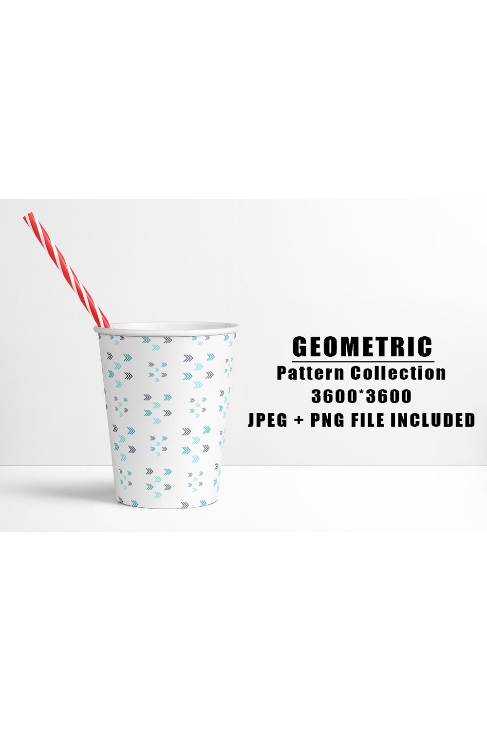 Image of a paper cup with enchanting geometric patterns