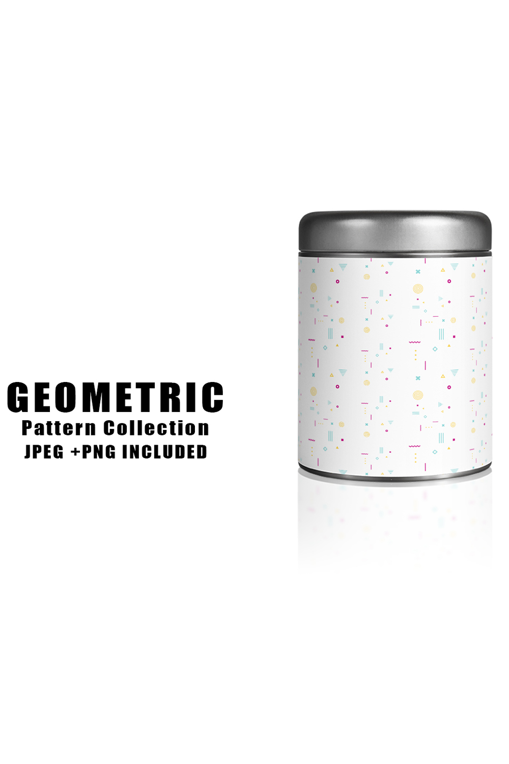 Image of jar with colorful geometric patterns