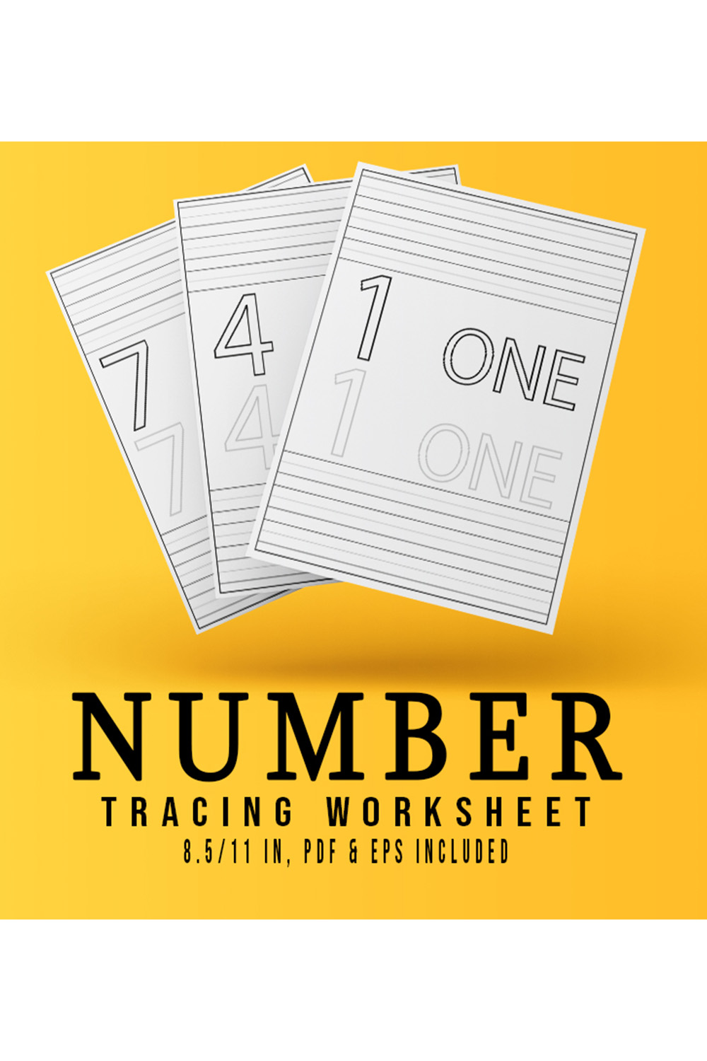 Numbers Tracing Worksheets Bundle pinterest image.