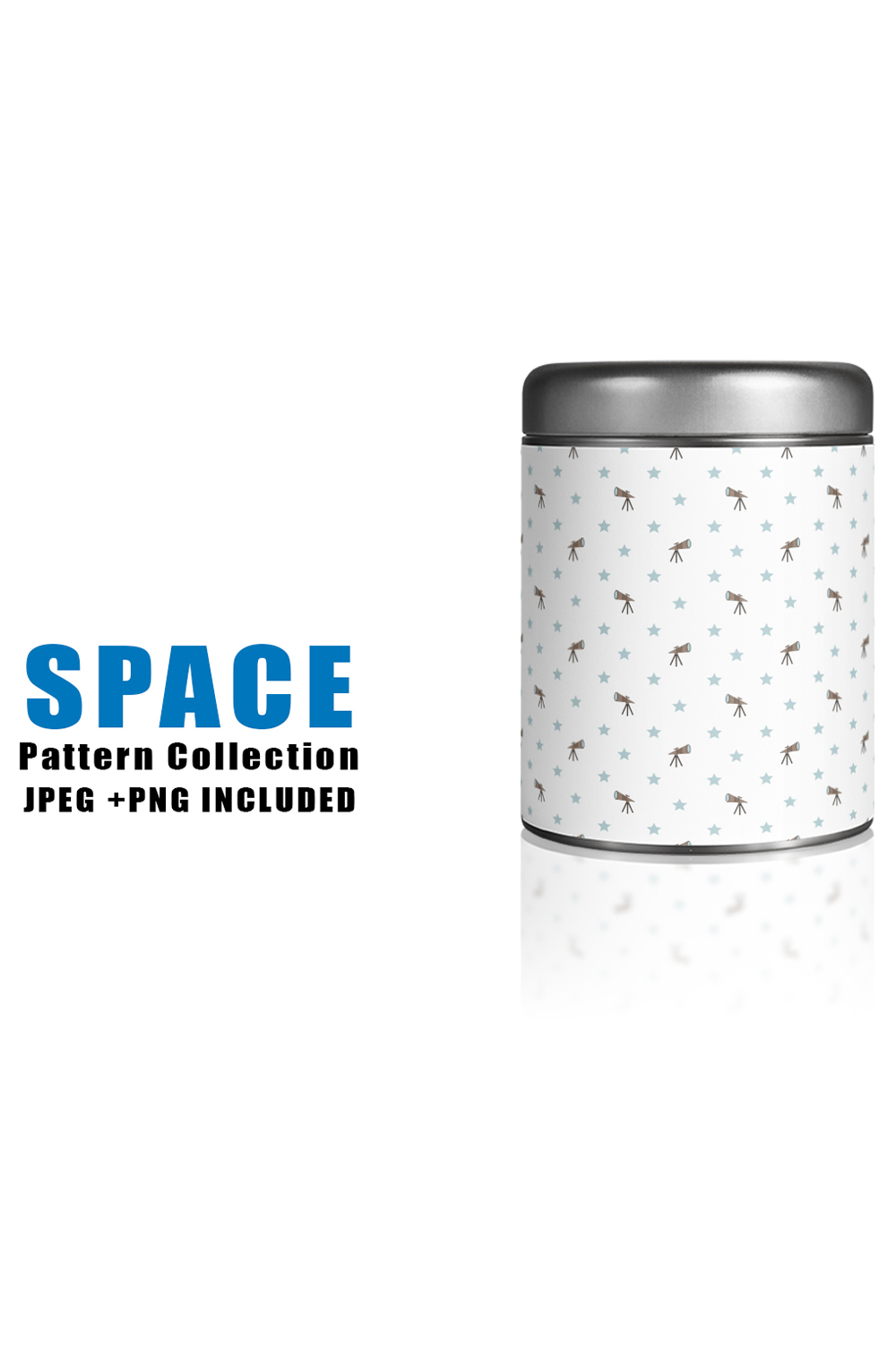 Image of a jar with gorgeous patterns on the theme of space