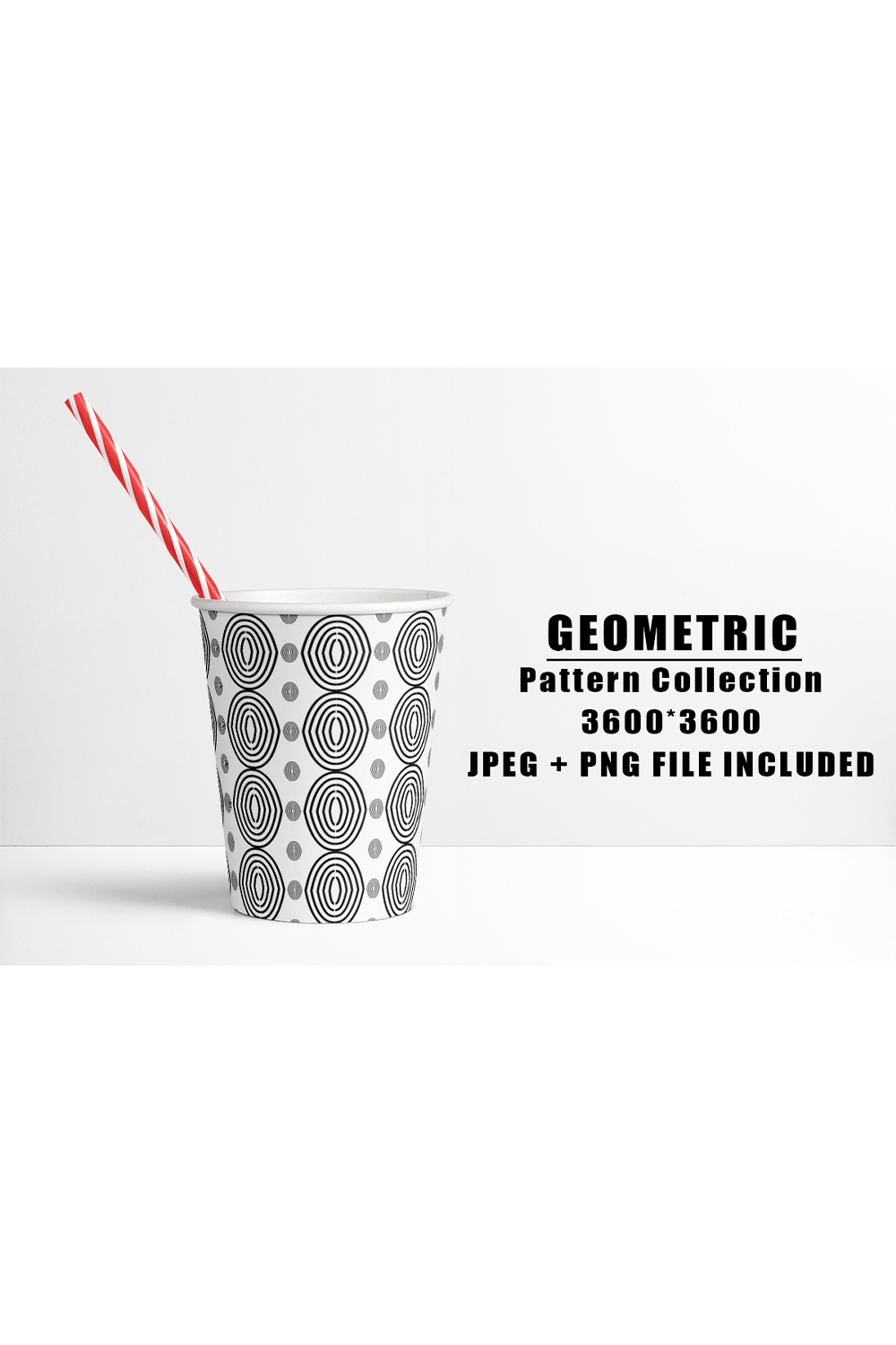 Image of a paper cup with exquisite geometric patterns