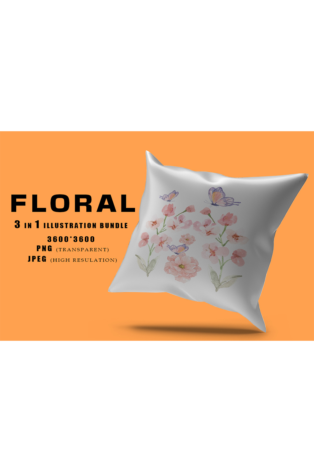 Image of pillow with colorful flowers print