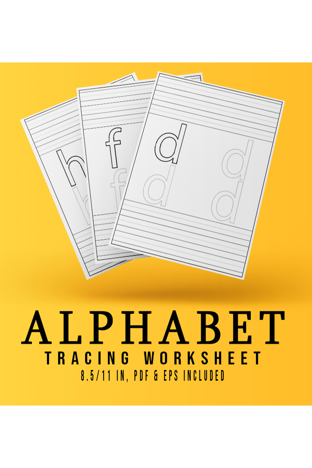 Alphabet Tracing Worksheets Design pinterest image.