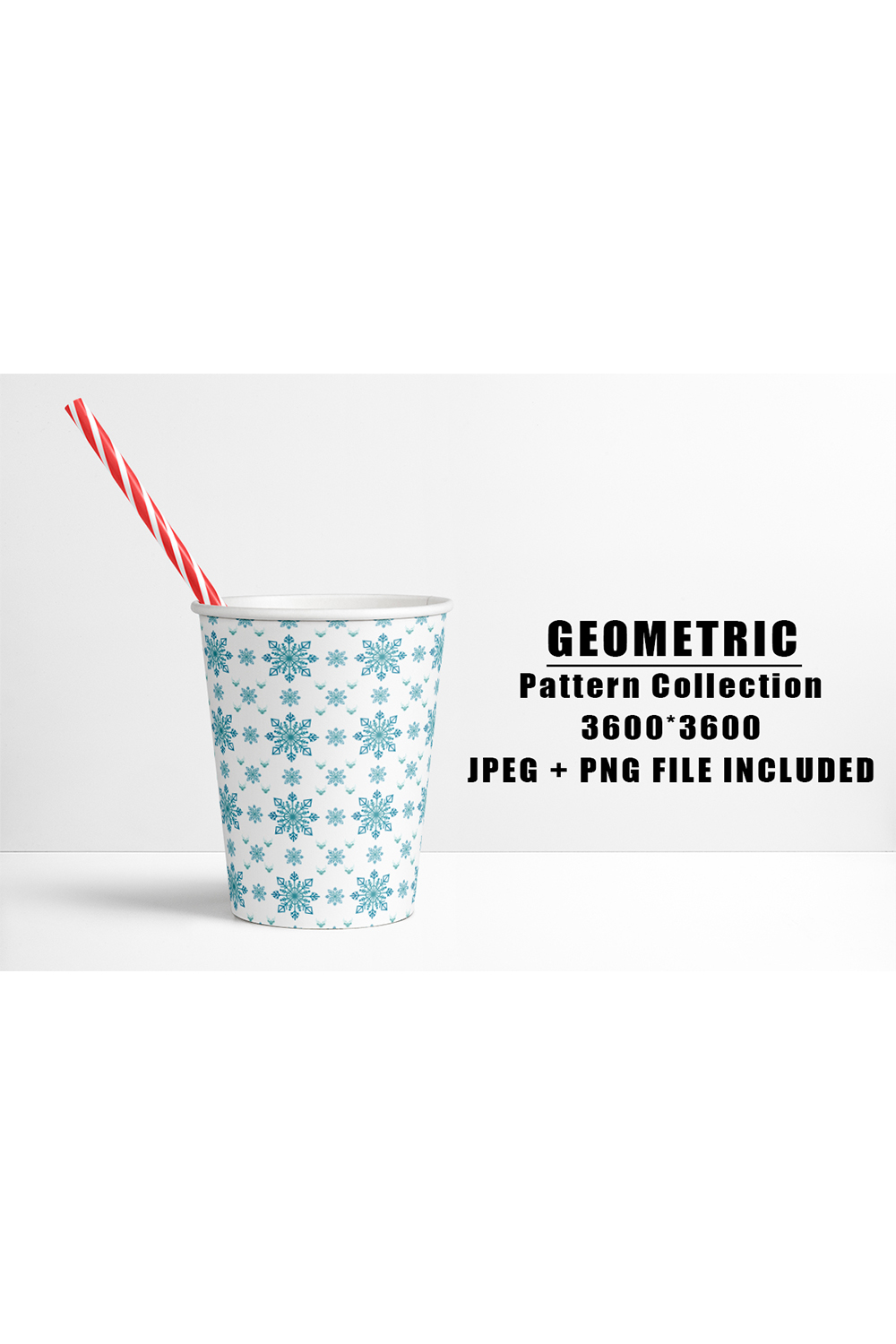 Image of a paper cup with beautiful geometric patterns