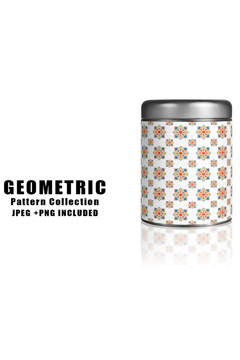 Image of jar with elegant geometric patterns