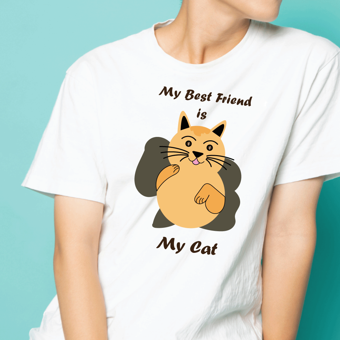 Mockup with 4 Funny Cat SVG T-shirt Bundle.