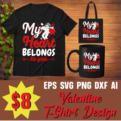 My Heart Belongs To You For Valentine T-Shirt Design main cover