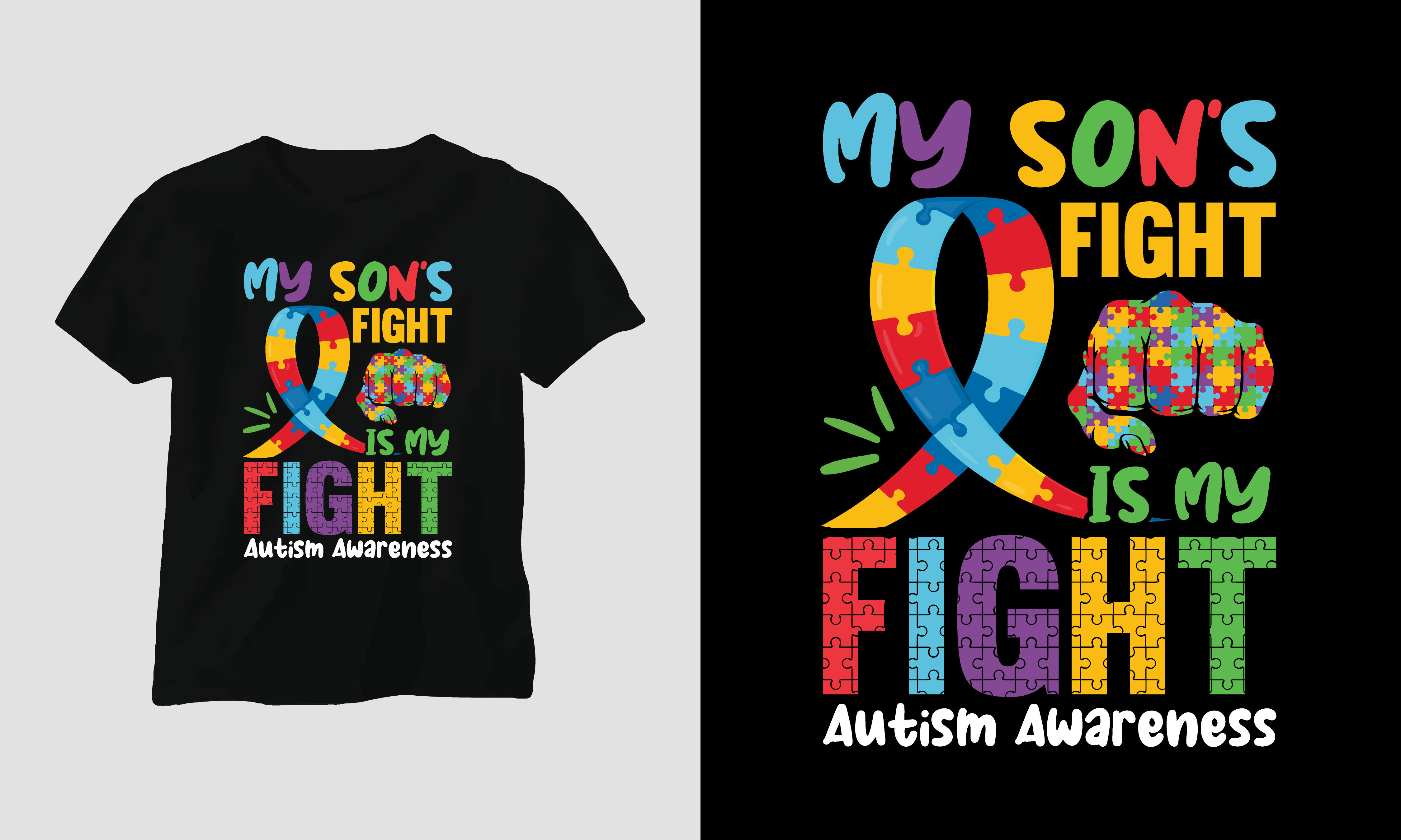 T-shirt My Sons Fight Is My Fight Autism Awareness preview image.