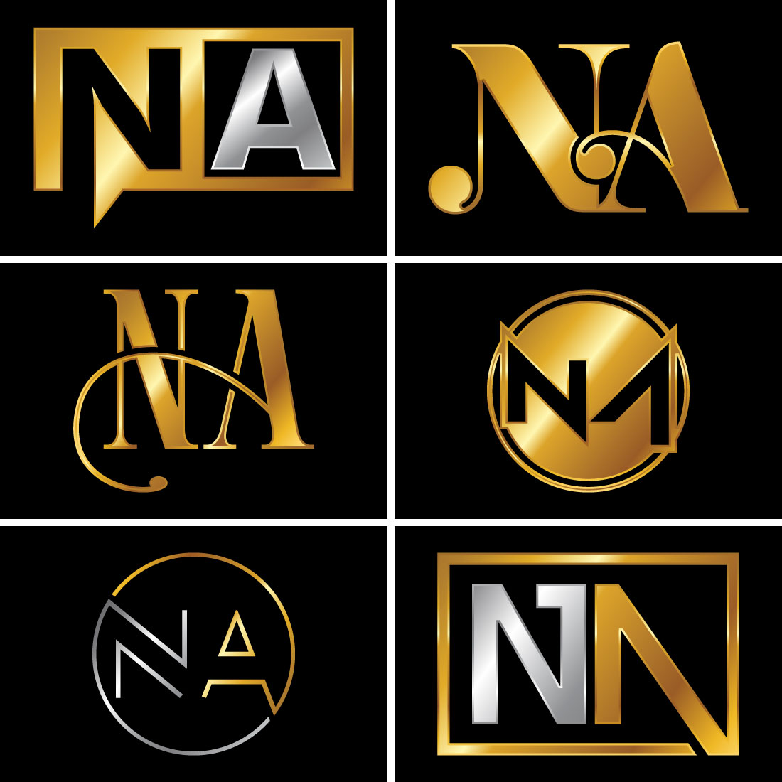 Initial Letter N A Logo Designs Concept main cover