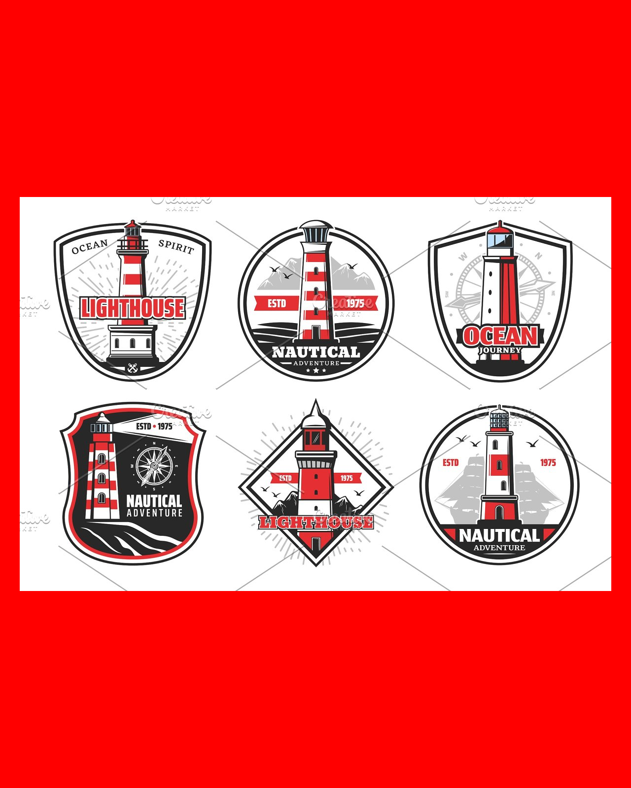 Nautical beacons and lighthouse pinterest image preview.