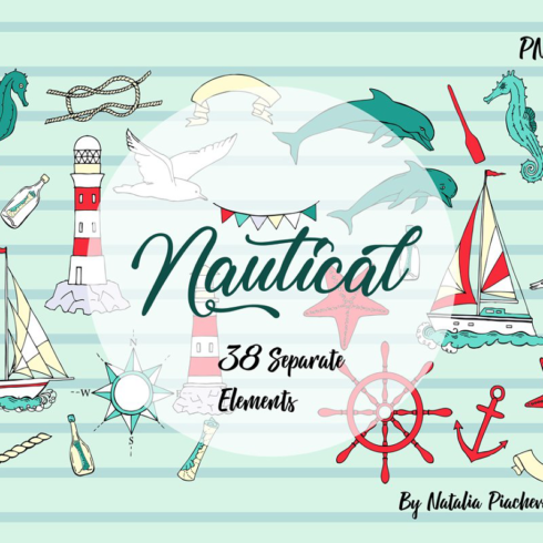 Nautical elements with ships main image preview.