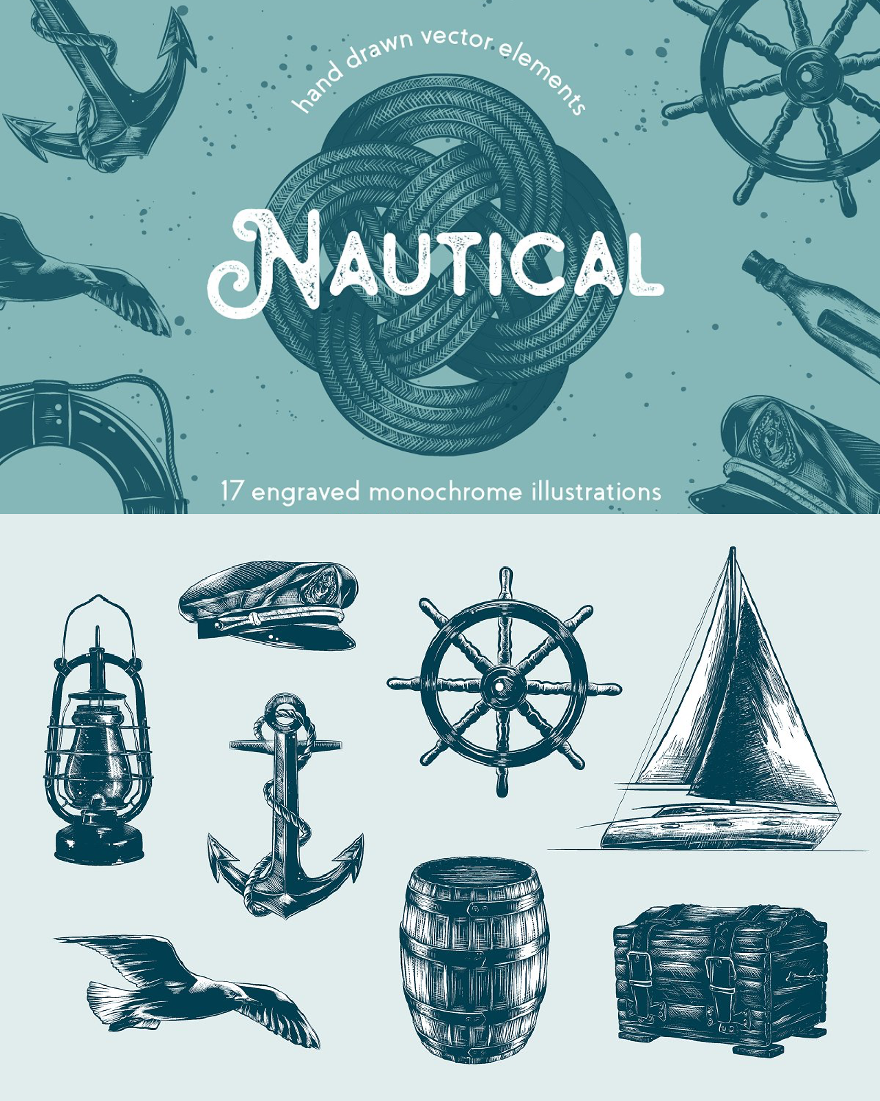 Nautical hand drawn sketches pinterest image preview.