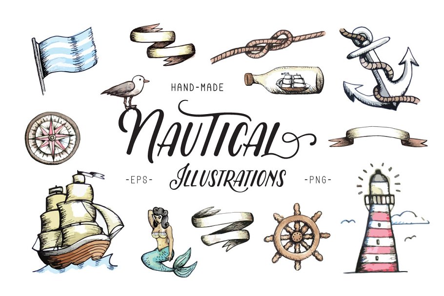 Cover image of Nautical Illustrations.