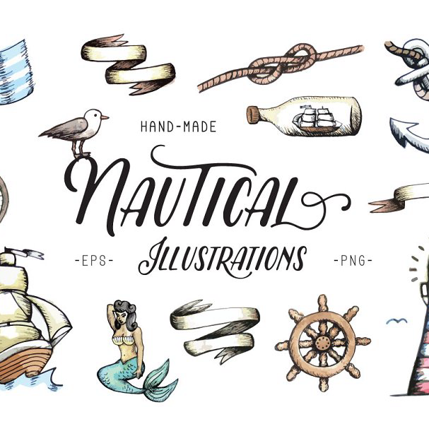 Nautical illustrations main image preview.