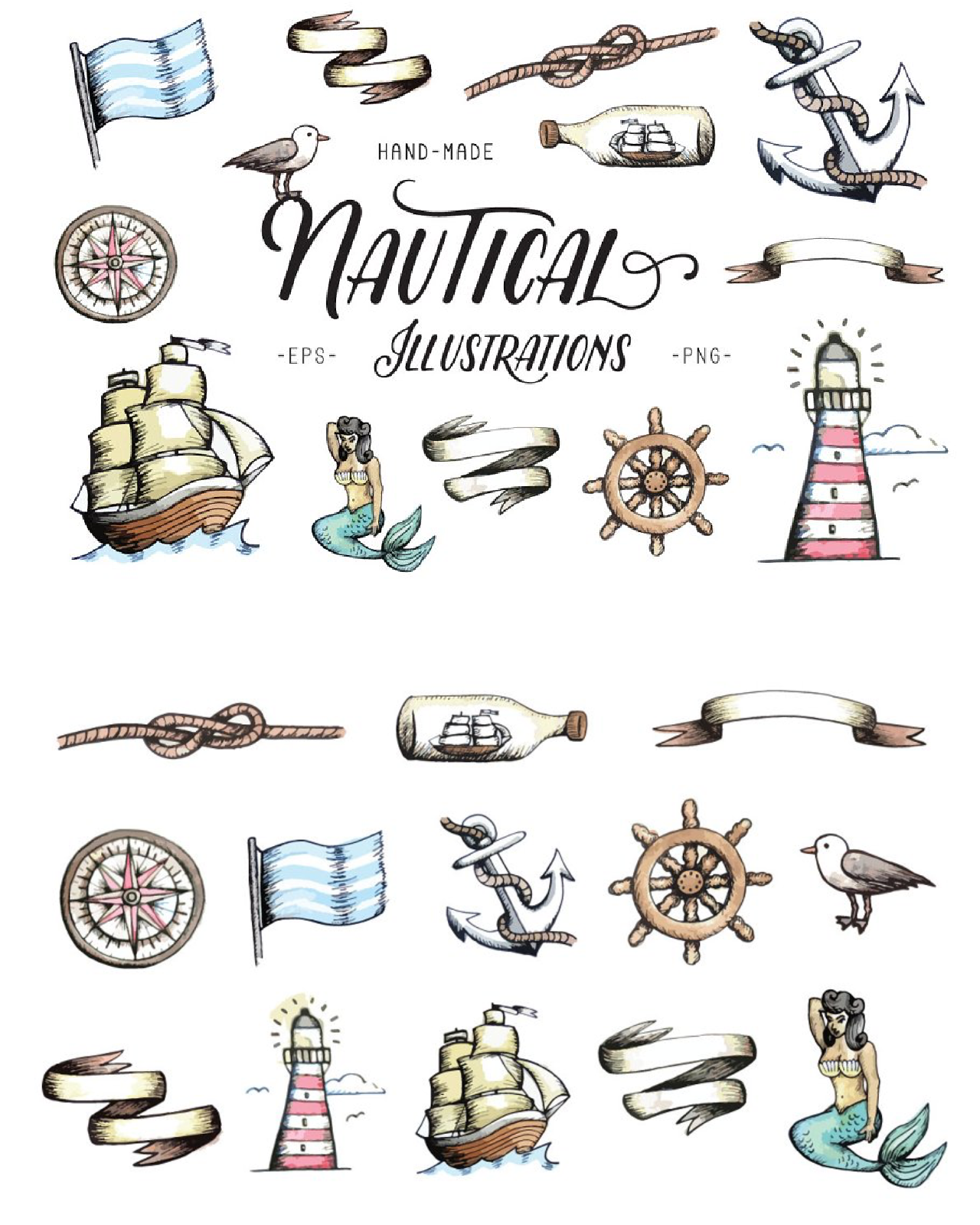 Nautical illustrations pinterest image preview.