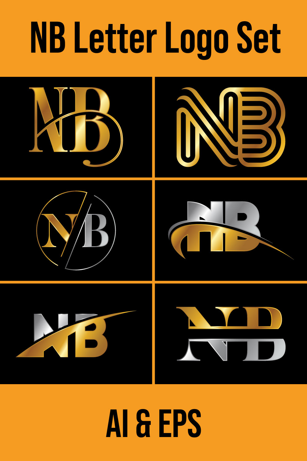 Initial Letter N B Logo Design Vector Template. Graphic Alphabet Symbol For Corporate Business Identity pinterest preview image.