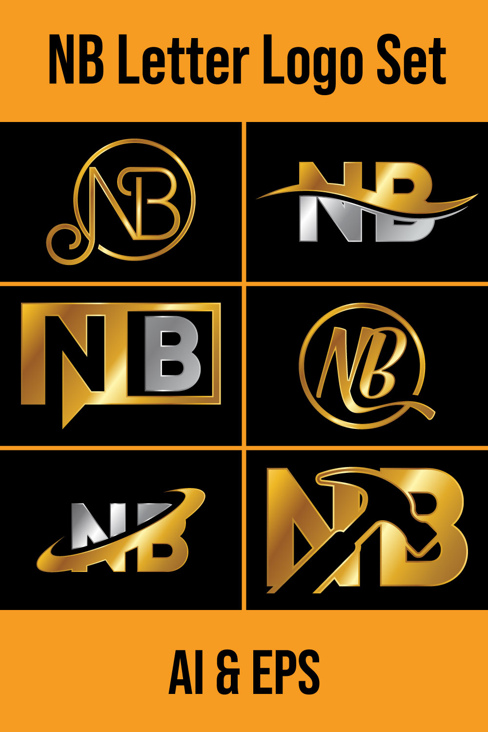 Initial Letter N B Logo Design Vector Template. Graphic Alphabet Symbol For Corporate Business Identity pinterest preview image.