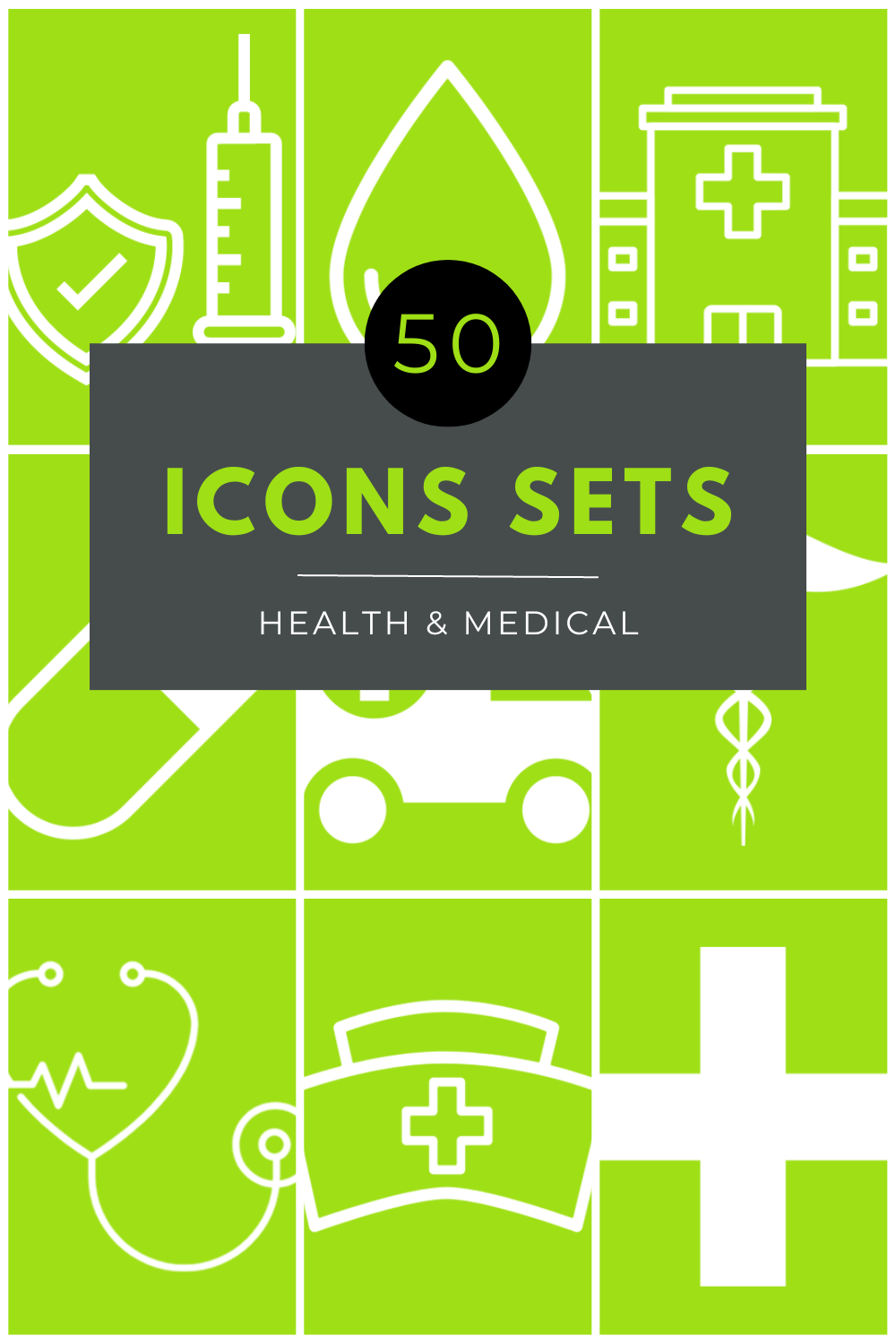 High-Quality Healthcare Icons pinterest image.