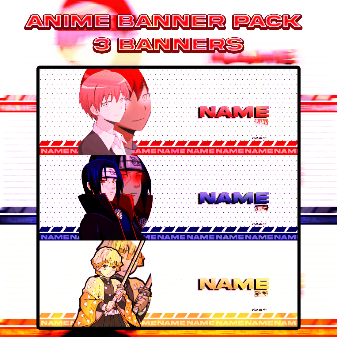 Anime Banner Pack (3 Editable Banners)