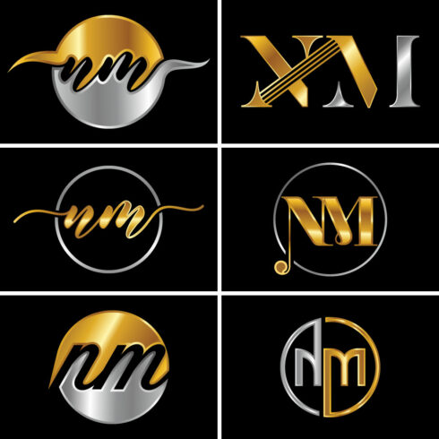 Initial Letter N M Logo Design Vector Template main cover